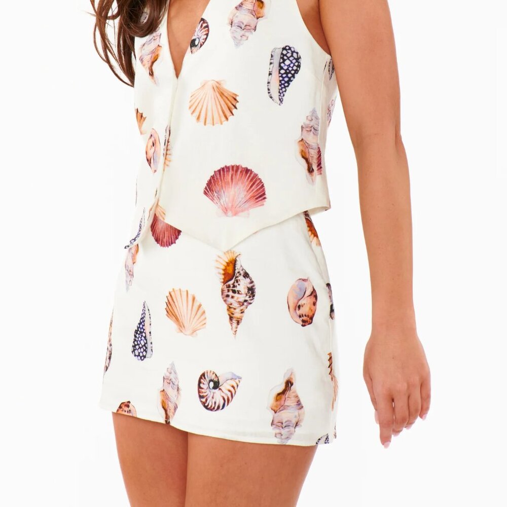 NWOT Show Me Your Mumu All Night Linen Sea Shell Skort ! - Picture 4 of 4